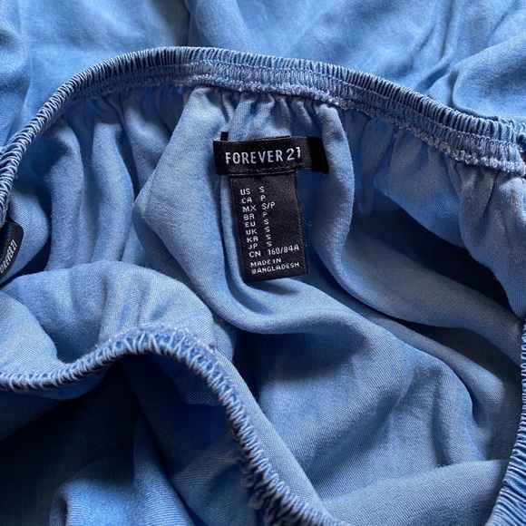 Frayed Denim Blue Crop Top - Picture 2 of 4